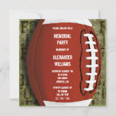 Football Memorial Party  Groene Grunge Kaart (Achterkant)