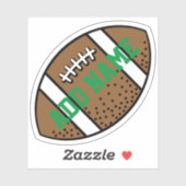 Football met aangepaste naam groen sticker (Vel)