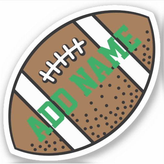 Football met aangepaste naam groen sticker (Voorkant)