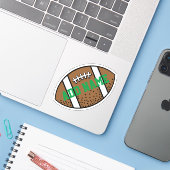 Football met aangepaste naam groen sticker (Laptop met iPhone)