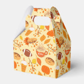 Football met bladeren en pompoenen bedankdoosjes (Achterkant)