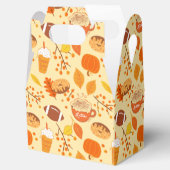 Football met bladeren en pompoenen bedankdoosjes (Geopend)