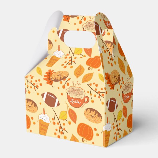 Football met bladeren en pompoenen bedankdoosjes (Voorkant Zijde)