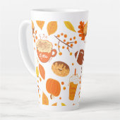 Football met bladeren en pompoenen latte mok (Linkerhoek)