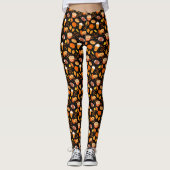 Football met bladeren en pompoenen leggings (Voorkant)