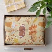 Football met bladeren en pompoenen tissuepapier (Geschenk)