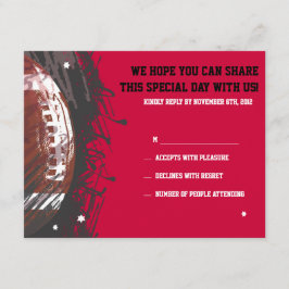 Football met de dikke bat Mitzvah Reply Card RSVP Kaartje