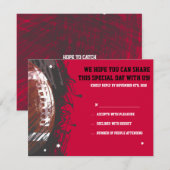 Football met de dikke bat Mitzvah Reply Card RSVP Kaartje (Voorkant / Achterkant)
