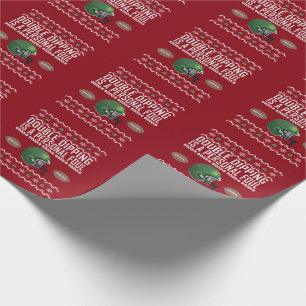 Football met dubbelduivel en lelijke kerstkeuken cadeaupapier