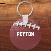 Football met Laces Kijk Aangepaste Sleutelhanger (Achterkant)