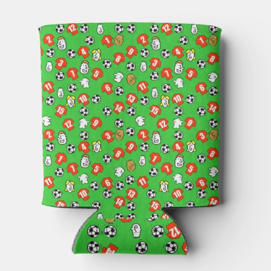 Football met rode shirten blikjeskoeler (Achterkant)