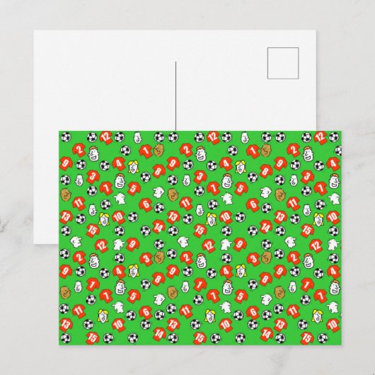 Football met rode Shirten Briefkaart (Voorkant / Achterkant)