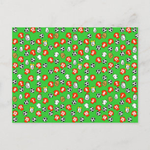 Football met rode Shirten Briefkaart