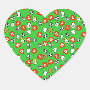 Football met rode Shirten Hart Sticker