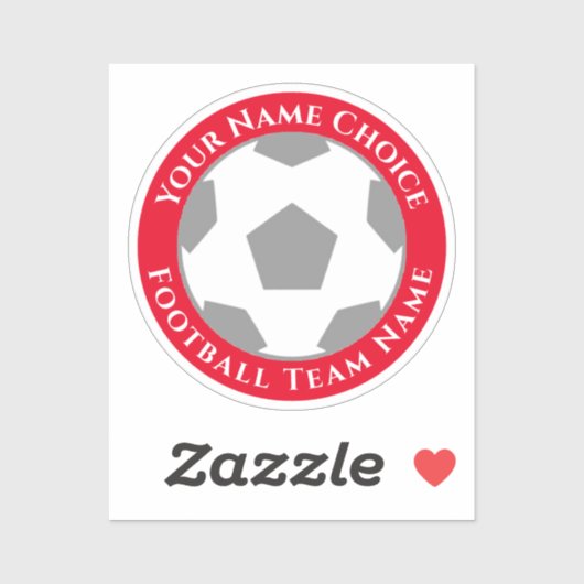 Football met teamnaam mobiele telefoon sticker (Vel)