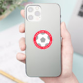 Football met teamnaam mobiele telefoon sticker (Telefoon)