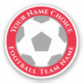 Football met teamnaam mobiele telefoon sticker (Voorkant)