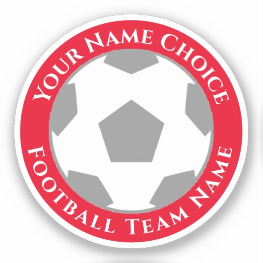 Football met teamnaam mobiele telefoon sticker (Voorkant)