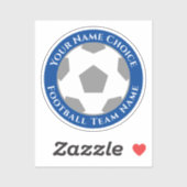 Football met teamnaam mobiele telefoon sticker (Vel)