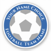 Football met teamnaam mobiele telefoon sticker (Voorkant)