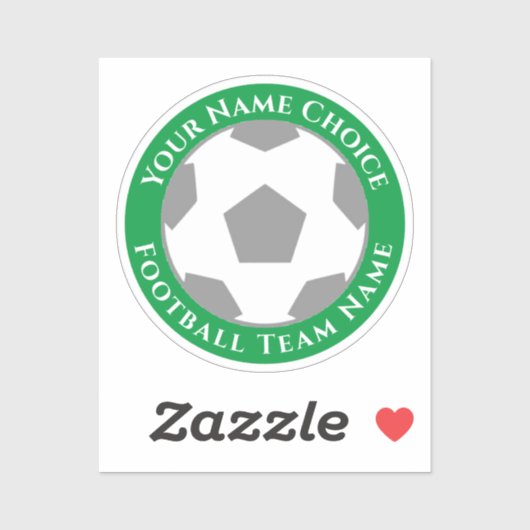 Football met teamnaam mobiele telefoon sticker (Vel)