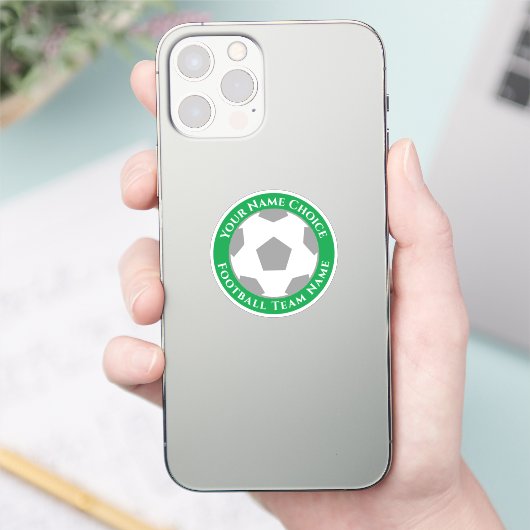 Football met teamnaam mobiele telefoon sticker (Telefoon)