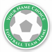 Football met teamnaam mobiele telefoon sticker (Voorkant)