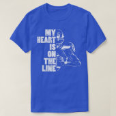 Football mijn hart ligt op de lijn aanvallend Line T-shirt (Design voorkant)