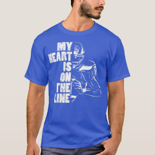Football mijn hart ligt op de lijn aanvallend Line T-shirt