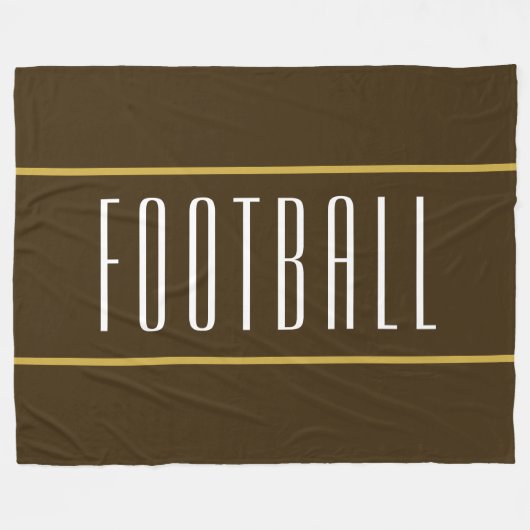 FOOTBALL moderne gele strepen op donkerbruin Fleece Deken (Voorkant (Horizontaal))