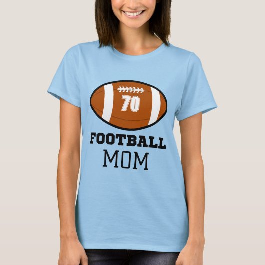 Football Moeder Jersey Nummer T-shirt (Voorkant)