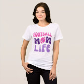 Football moeder leven middelbare school sport Tri-Blend shirt (Voorkant volledig)