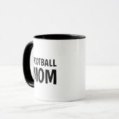 Football Moeder, zwart wit Two-Tone Coffee Mok (Voorkant links)