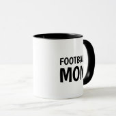 Football Moeder, zwart wit Two-Tone Coffee Mok (Voorkant rechts)