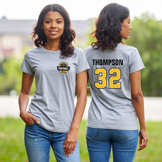 Football Mom Custom Jersey Nummer en Naam Tri-Blend Shirt