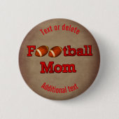 Football Mom Cute Personalized Ronde Button 5,7 Cm (Voorkant)