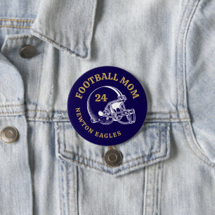 Football Mom  Football Helm gepersonaliseerd Ronde Button 7,6 Cm
