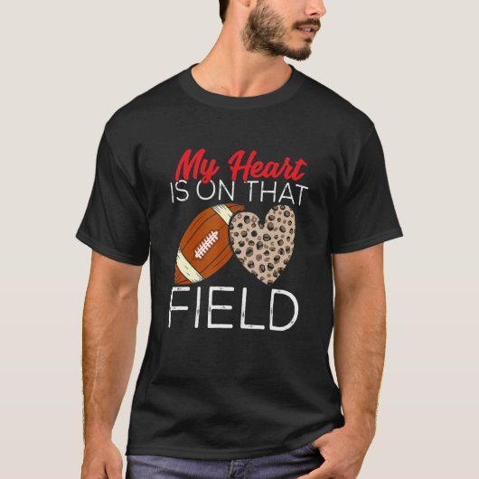 Football Mom Football Player Leopard Pattern Footb T-shirt (Voorkant)