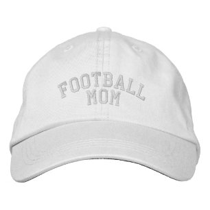 Football Mom Geborduurde Witte Honkbalhoed Pet