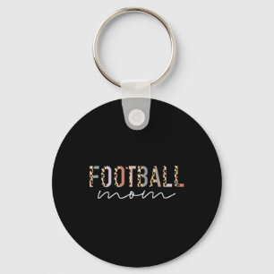 Football Mom Gifts Luipaard Print Football Mama Mo Sleutelhanger