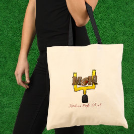 Football Mom Goal Post School Naam Aangepast Tote Bag