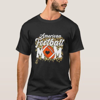 Football Mom Leopard American Football Mothers Day T-shirt