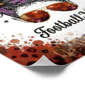 Football Mom Leopard Messy Bun Purple Floral Poster (Hoek)