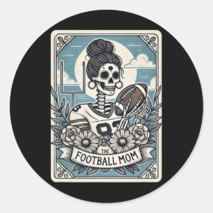 Football Mom Tarot Kaart Skelet Football Mama Mot Ronde Sticker