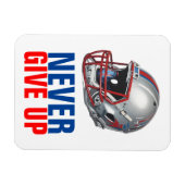 Football Motivational Never Give Up  Magneet (Horizontaal)