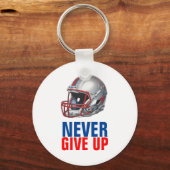 Football Motivational Never Give Up  Sleutelhanger (Voorkant)