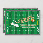 Football MVP & Stork Baby shower Uitnodiging (Voorkant / Achterkant)