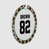 Football Naam Aantal Team Kleuren Moderne Sport Ornament (voorkant)