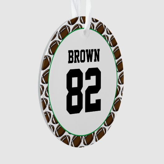 Football Naam Aantal Team Kleuren Moderne Sport Ornament (voorkant)