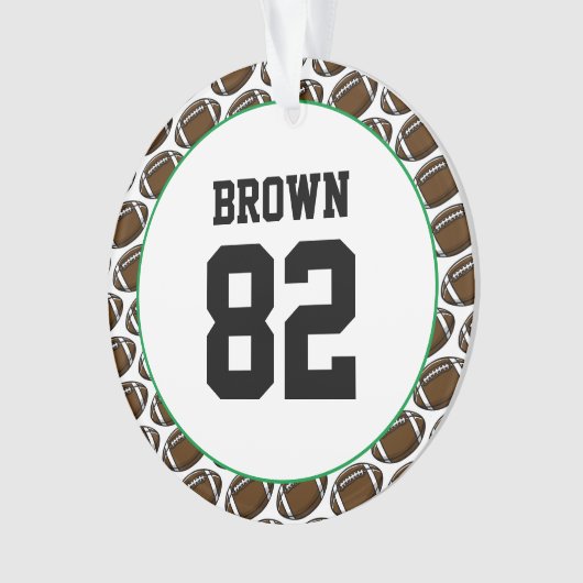 Football Naam Aantal Team Kleuren Moderne Sport Ornament (voorkant)